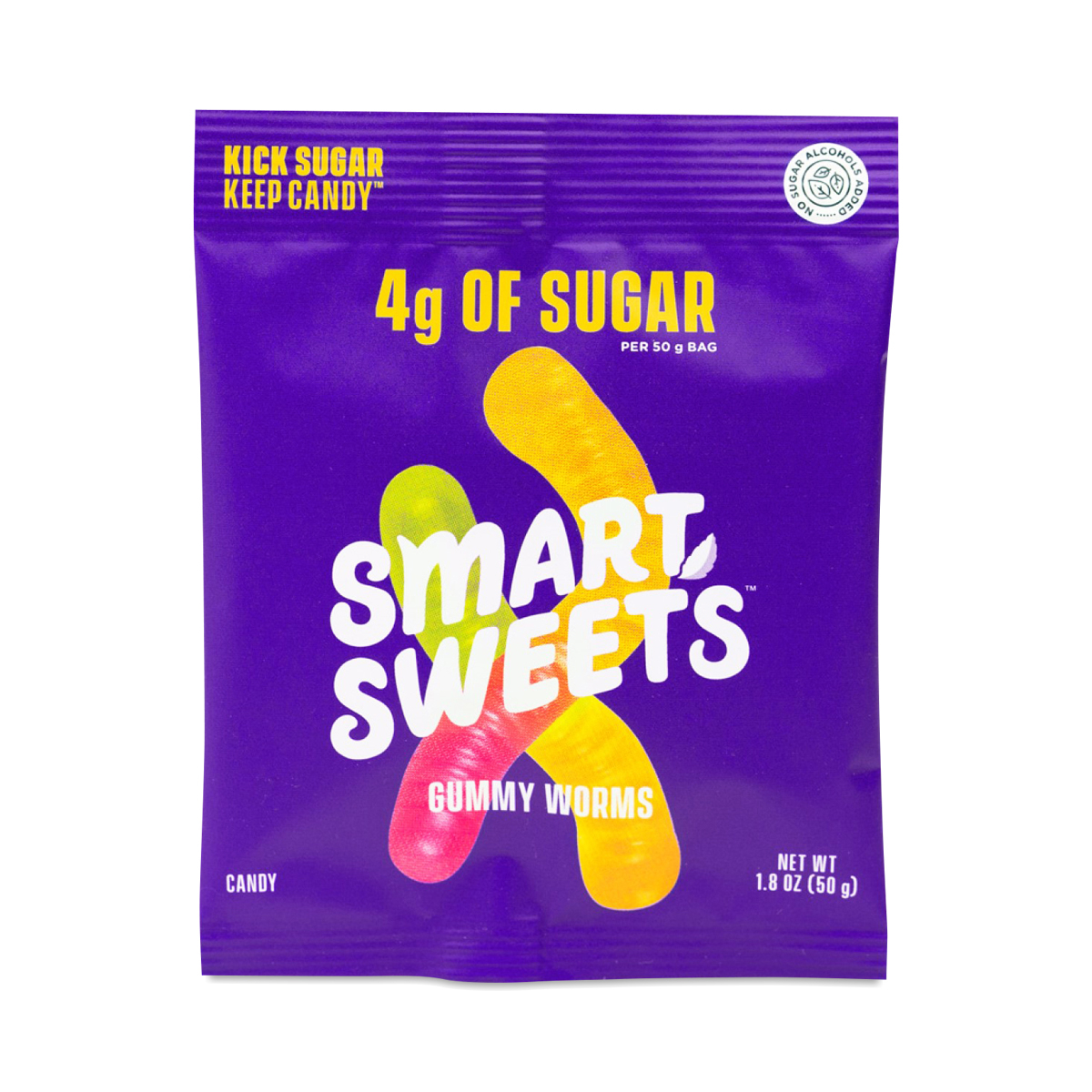 2-Pack SmartSweets Gummy Worms 1.8 oz bag