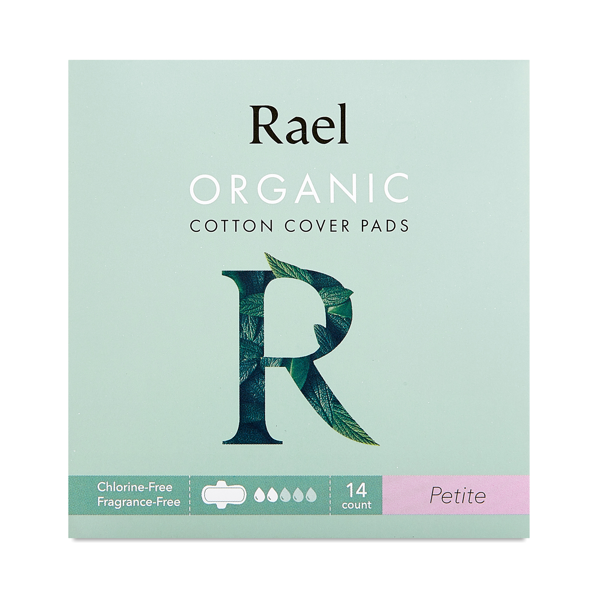 Rael Organic Cotton Cover Pads, Petite 14 count
