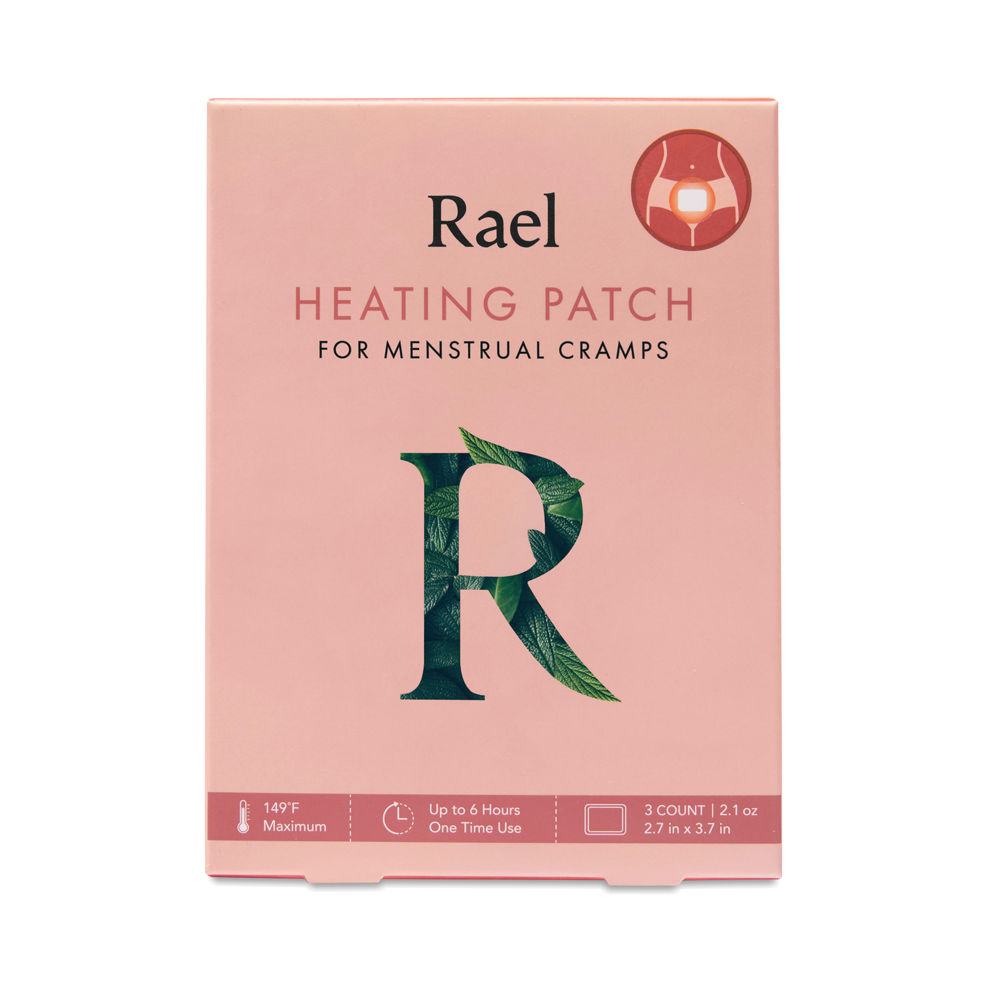 Rael Heating Patch for Menstrual Cramps 3 count box