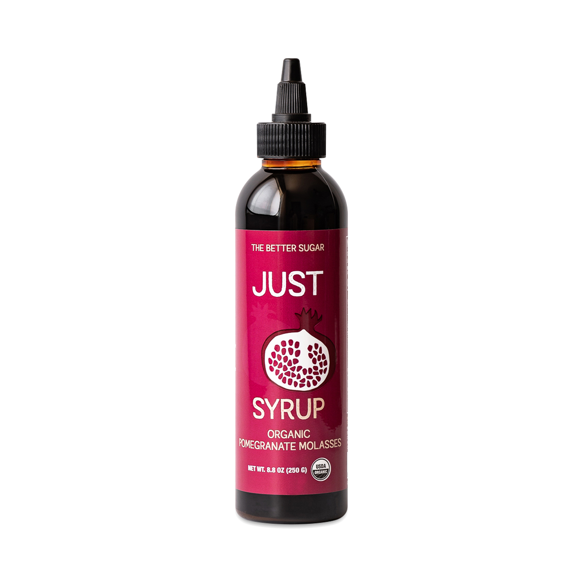 Just Date Syrup Organic Pomegranate Molasses 8.8 oz bottle