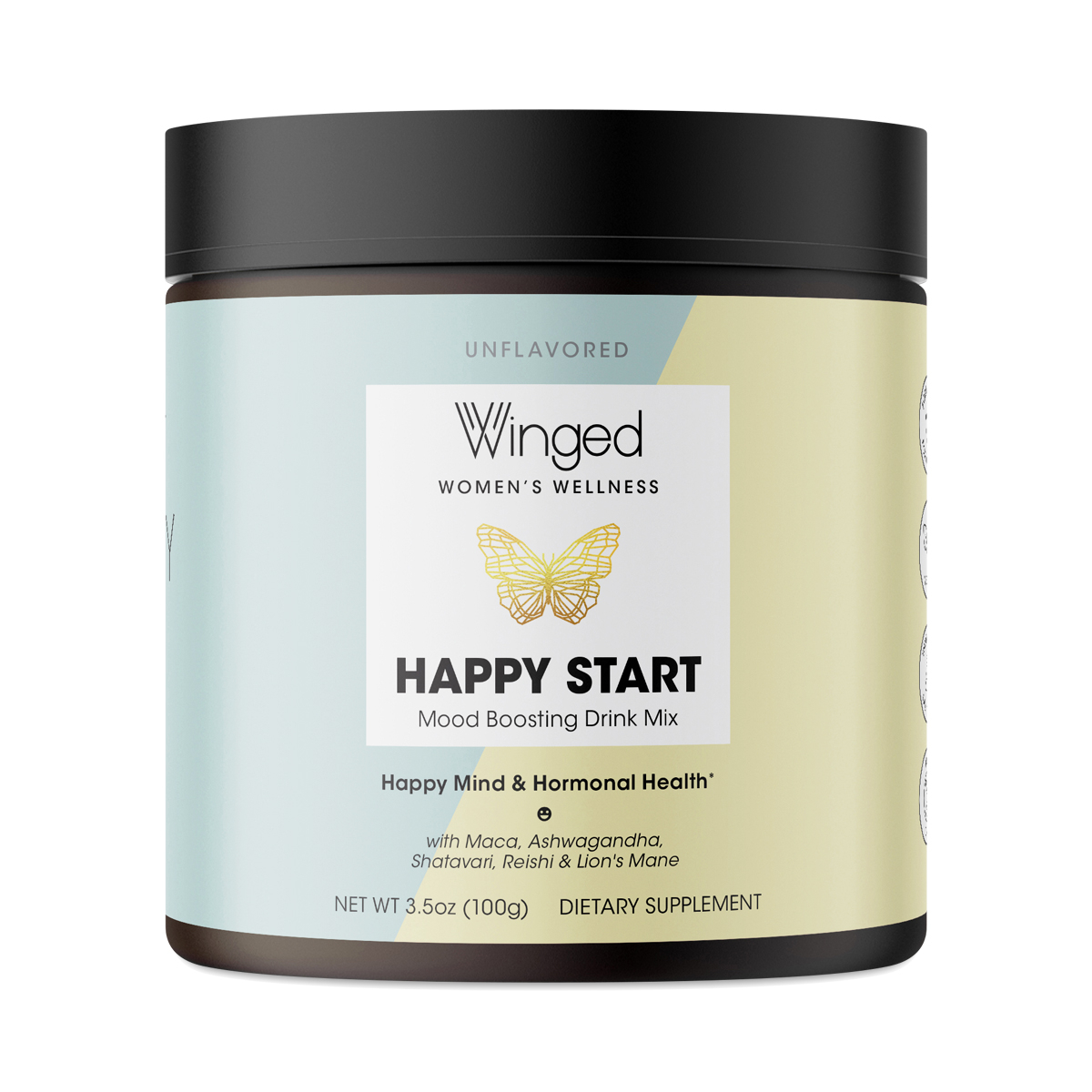 Winged Happy Start Mood Boosting Drink Mix 3.5 oz bottle