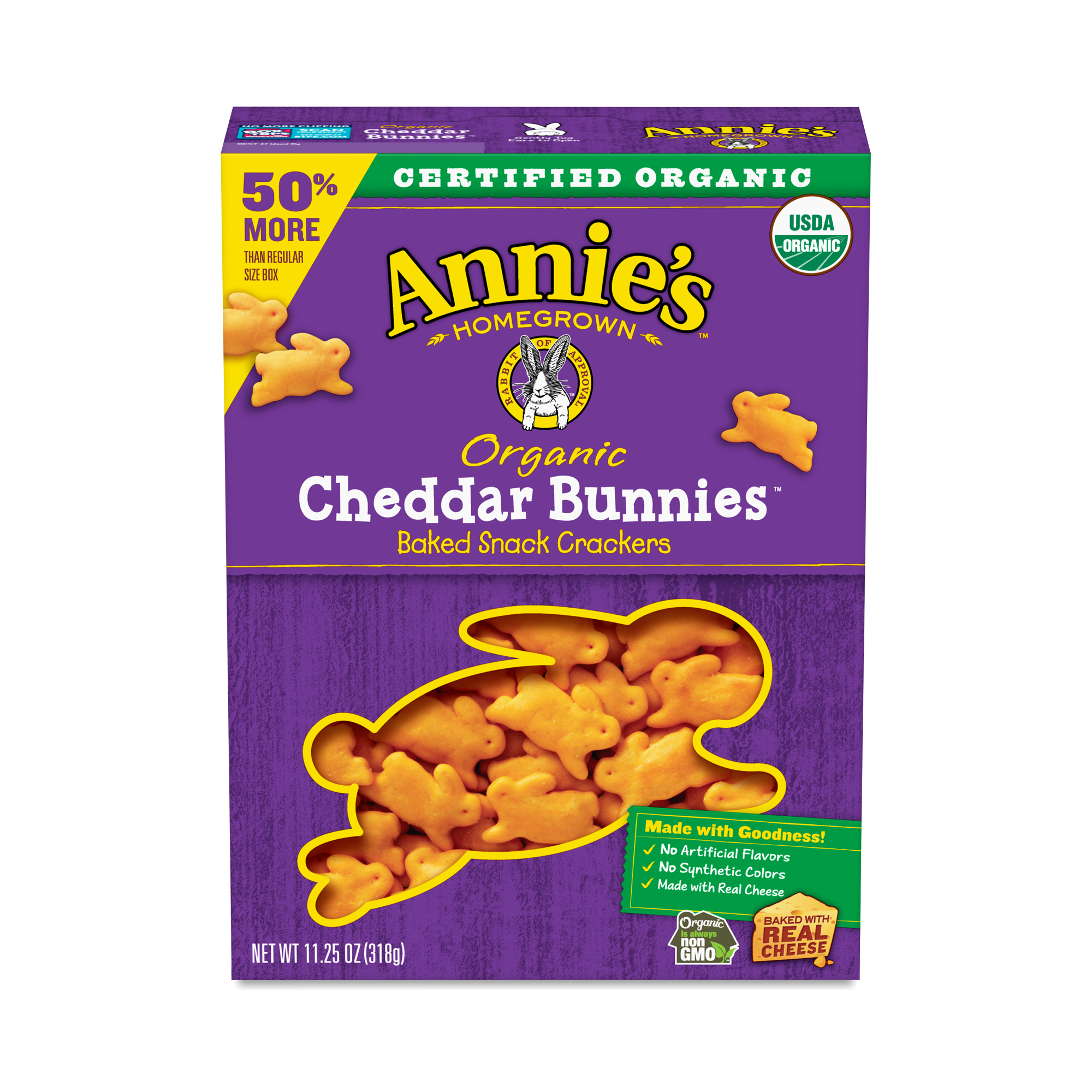 Annie's Organic Cheddar Bunnies Crackers 11.25 oz box