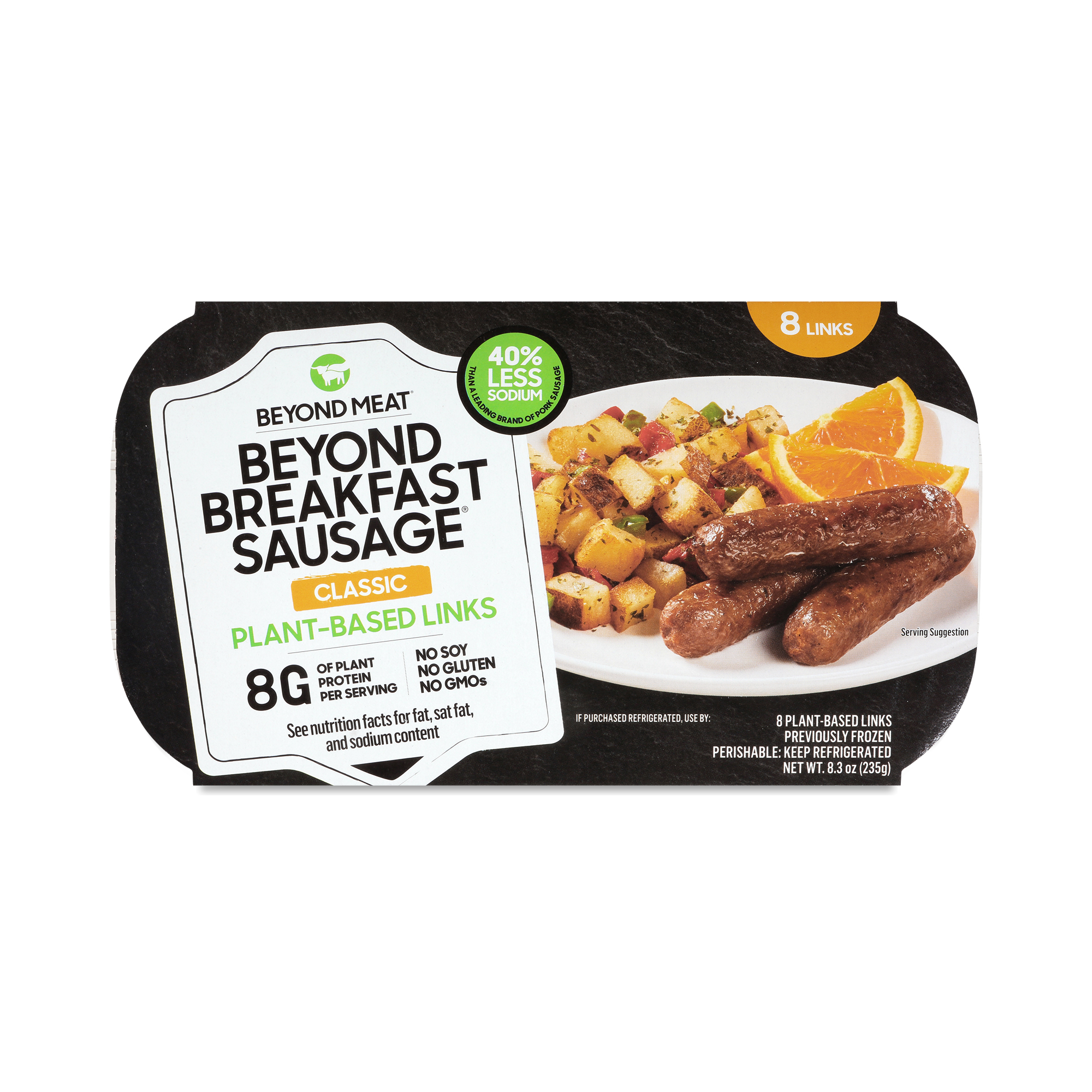 2-Pack Beyond Meat Beyond Breakfast Sausage Plant-Based Links, Classic 8.3 oz box