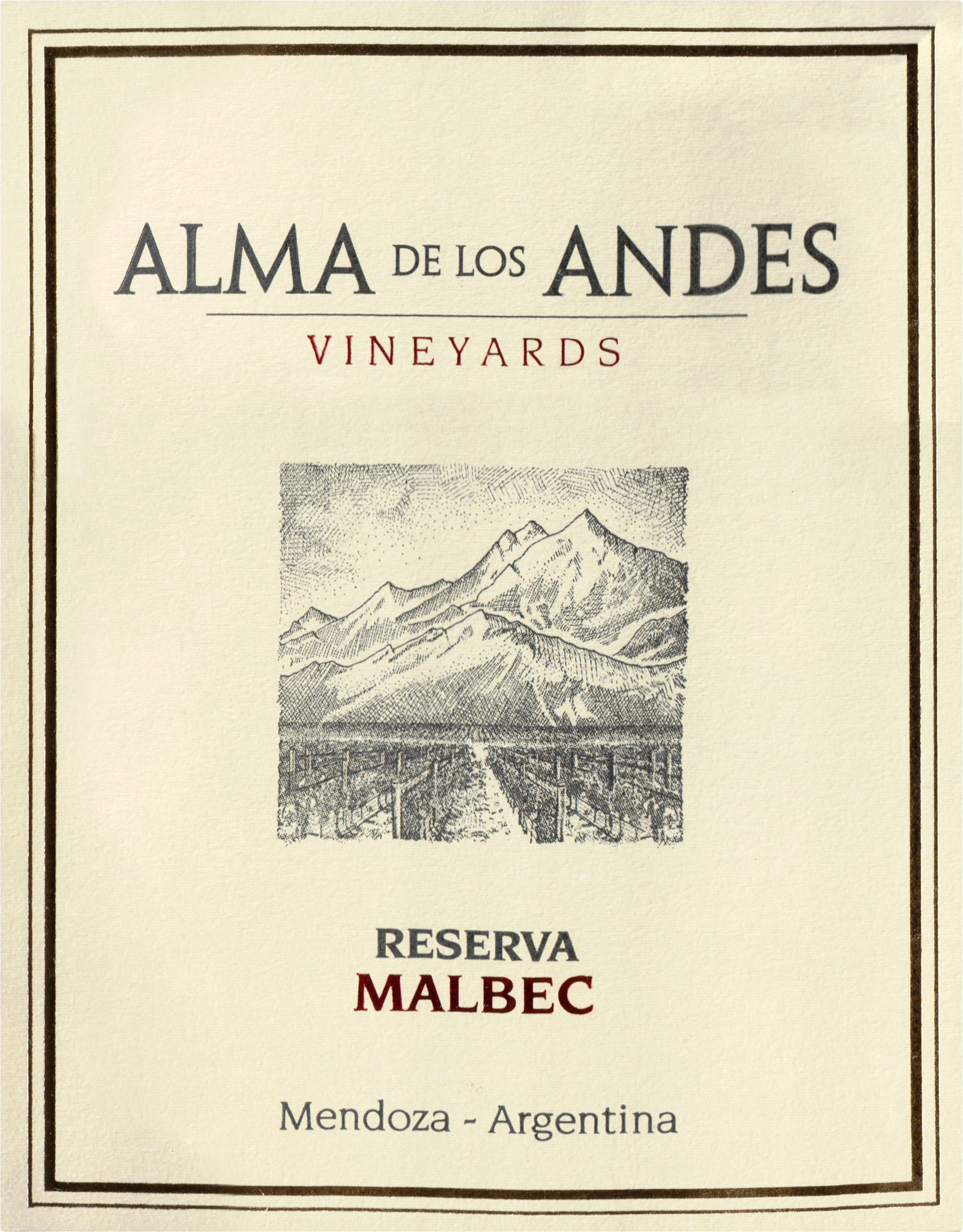 Alma De Los Andes Malbec Reserva 2016