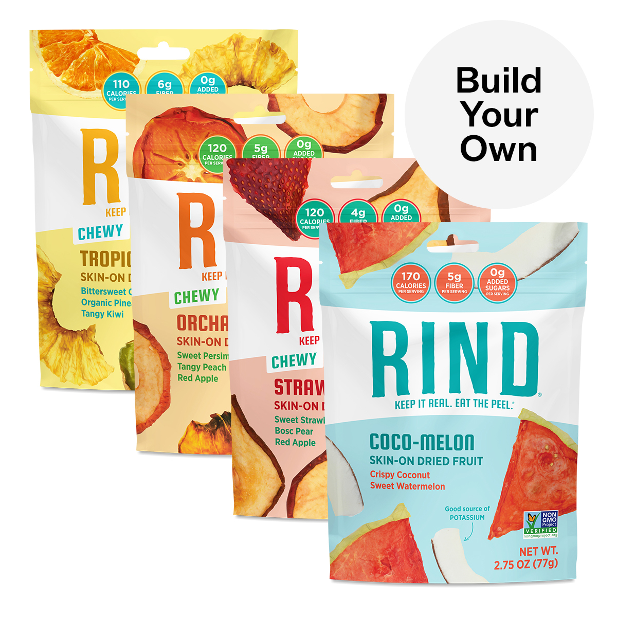 RIND Snacks Build-Your-Own Chewy Fruit Leather Bundle 4 pouches