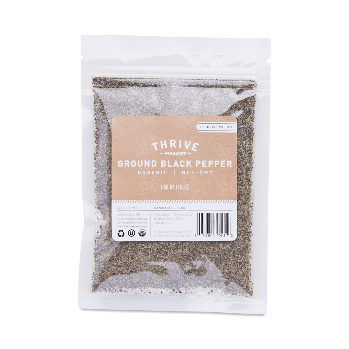 Thrive Market Organic Ground Pepper 1.6 oz pouch