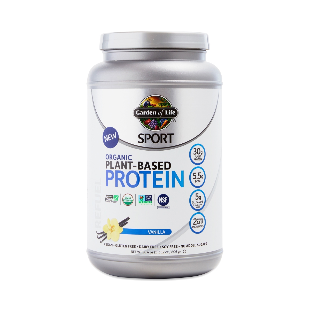 Garden of Life SPORT Organic Plant-Based Protein, Vanilla 28.4 oz container