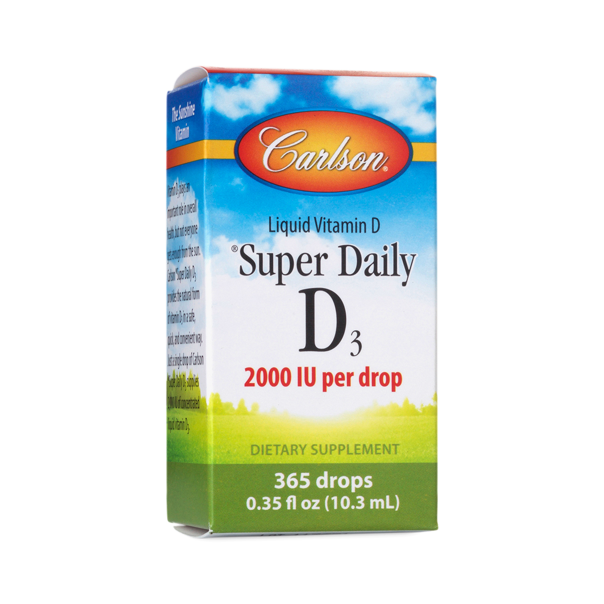 Carlson Labs Super Daily D3 2000 IU Liquid Supplement 365 drops per bottle