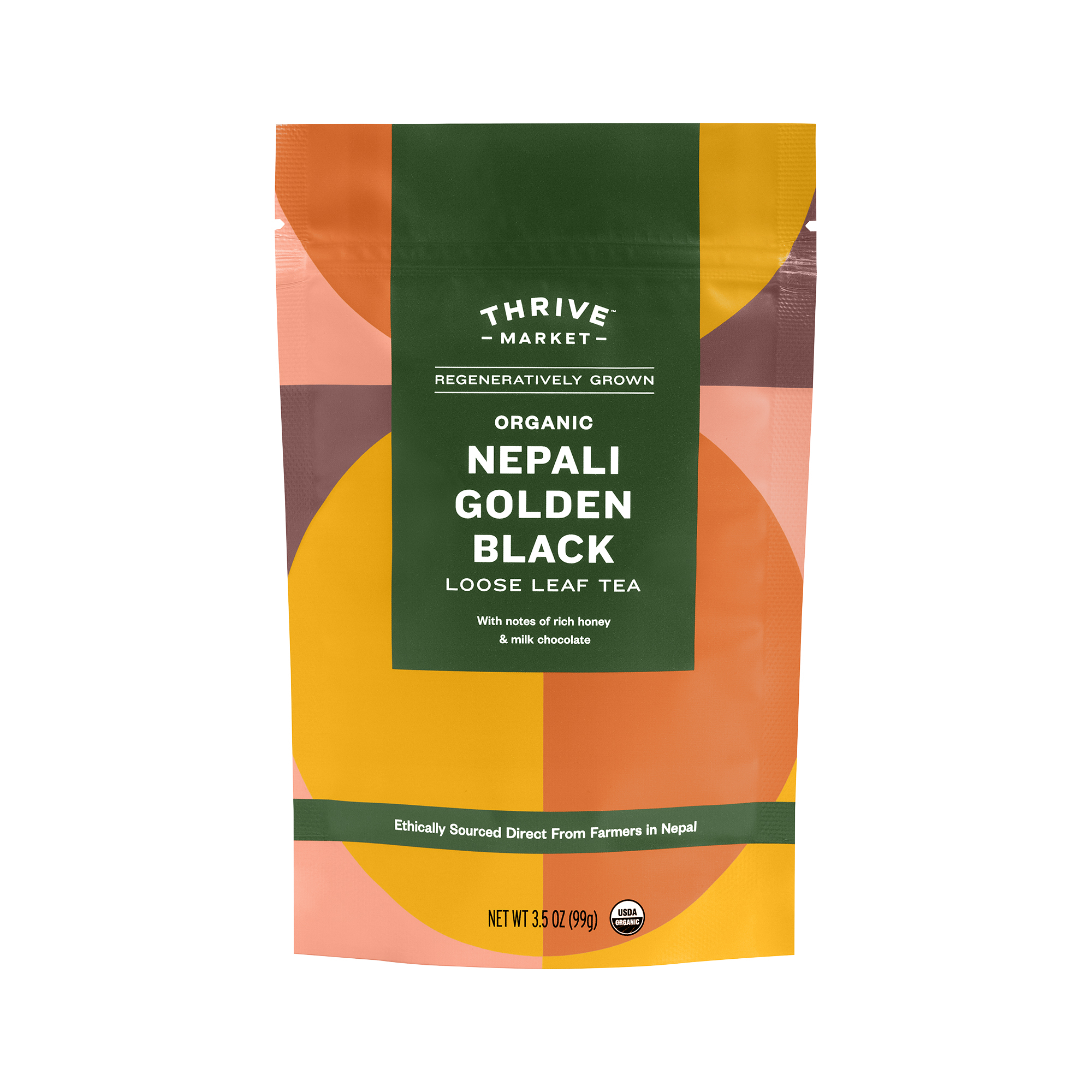 Thrive Market Regeneratively Grown Organic Nepali Golden Black Loose Leaf Tea 3.5 oz pouch