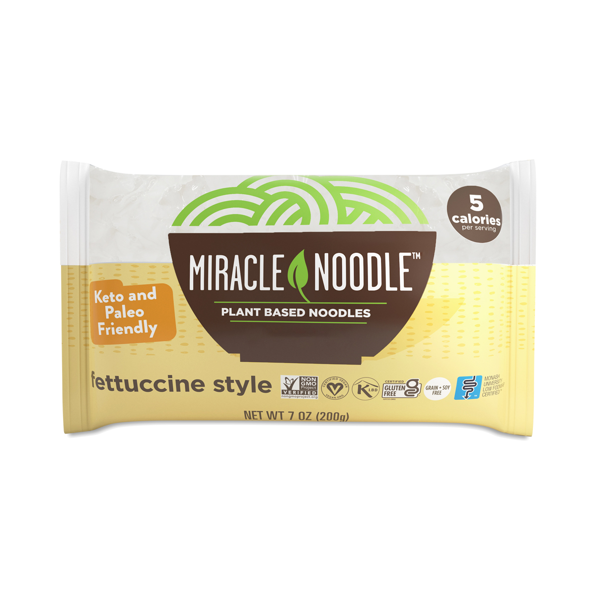 2-Pack Miracle Noodle Fettuccine Shirataki Noodles 7 oz pouch