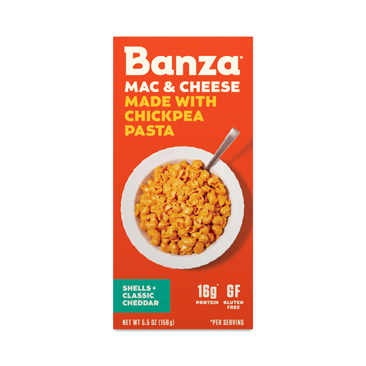 2-Pack Banza Chickpea Pasta Mac & Cheddar, Shells 5.5 oz box