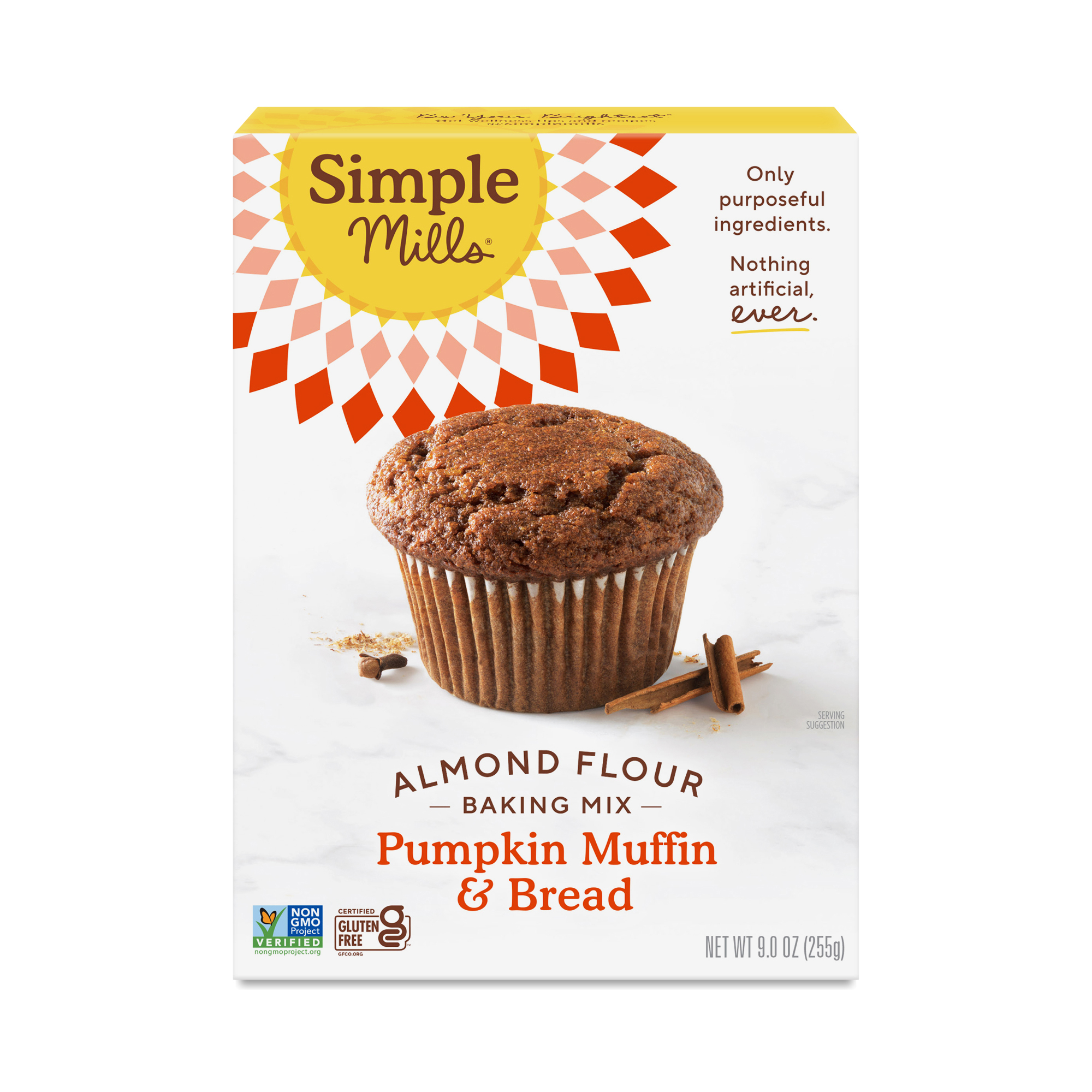 Simple Mills Almond Flour Muffin & Bread Mix, Pumpkin 9 oz box