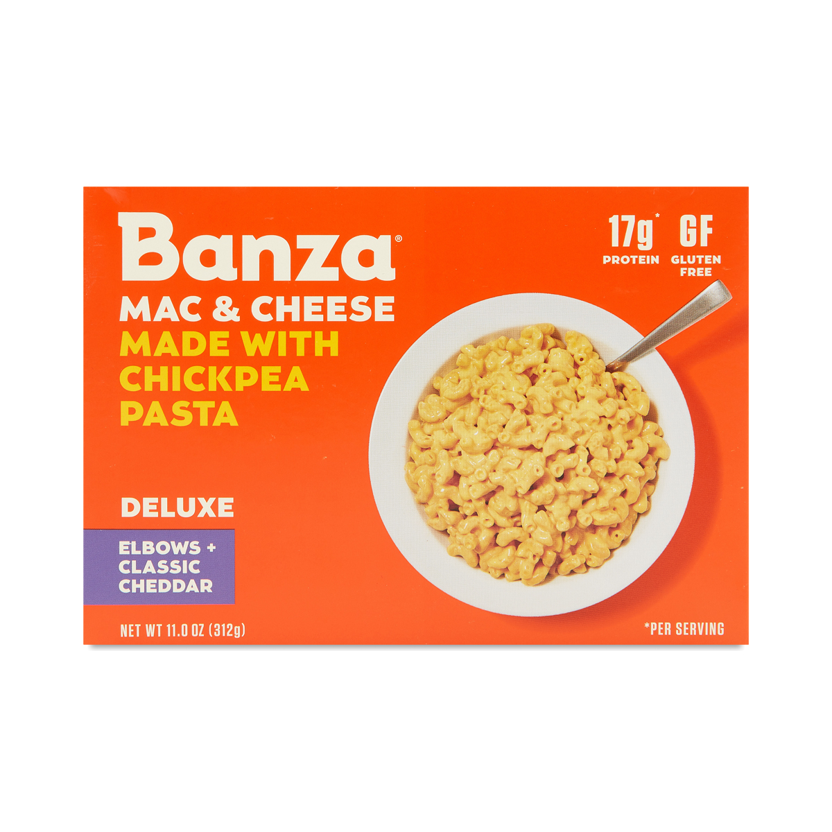 Banza Chickpea Pasta Cheddar Mac & Cheese Elbows, Value Pack 11 oz box