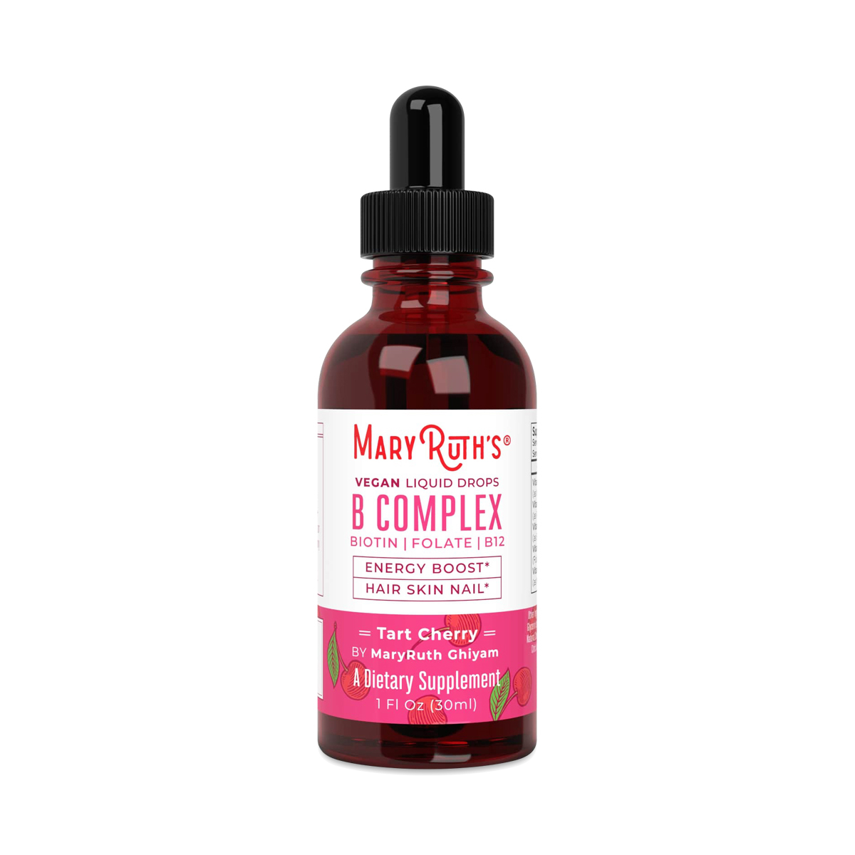 MaryRuth Organics B-Complex Drops, Tart Cherry 1 fl oz bottle