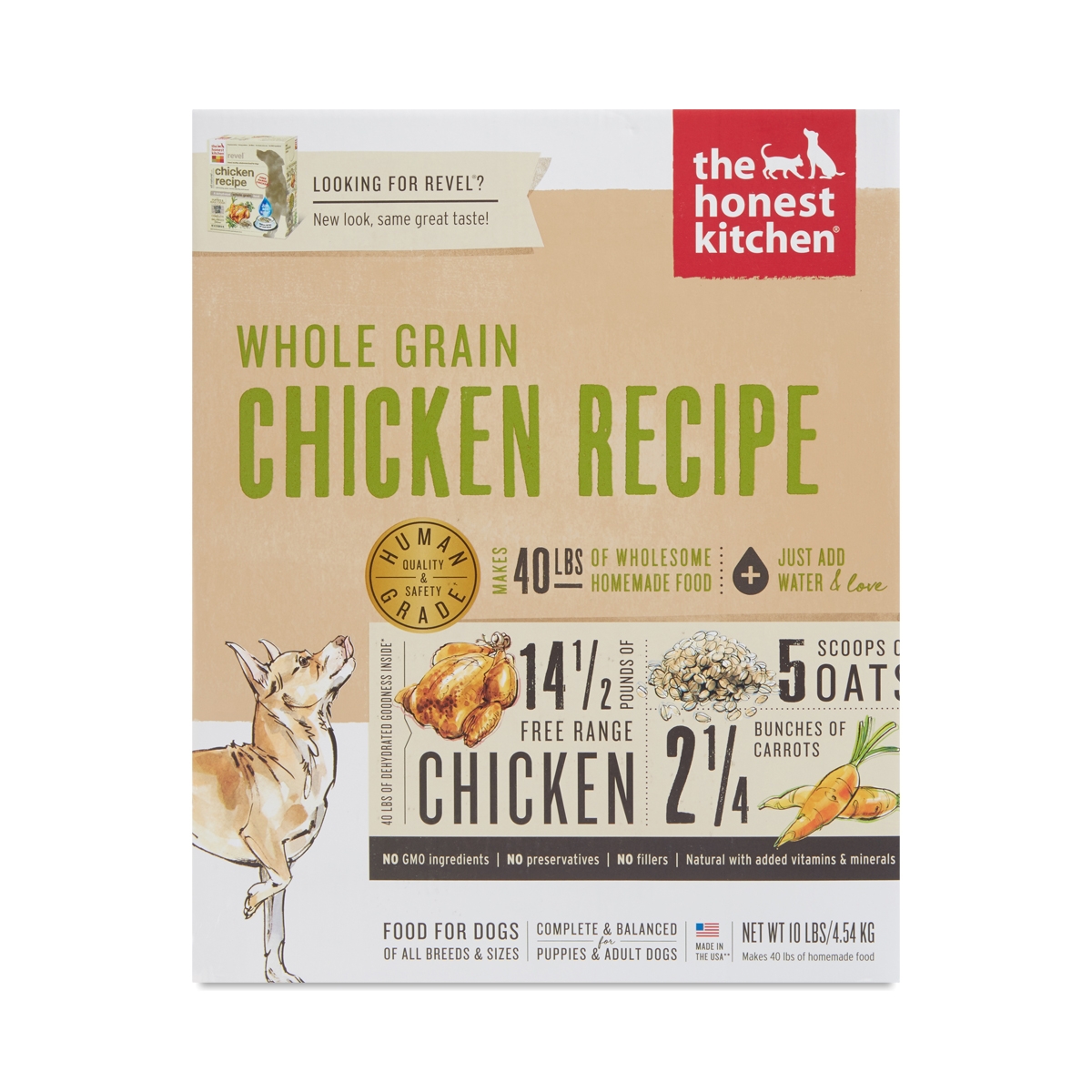 The Honest Kitchen Whole Grain Chicken Recipe Dog Food, 10 lb 10 lb box (makes 40 lbs)