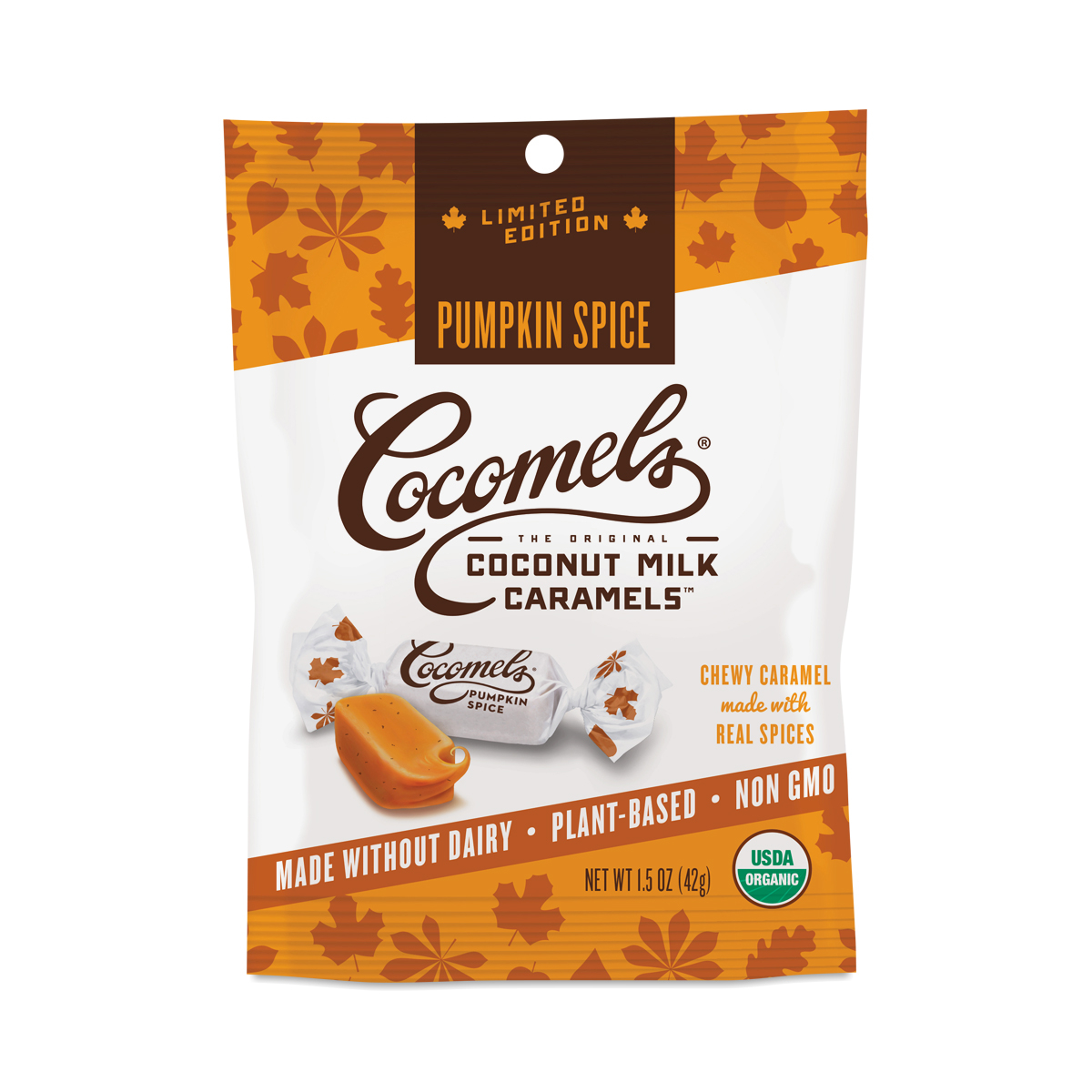 2-Pack Cocomels Coconut Milk Caramels, Pumpkin Spice 1.5 oz bag