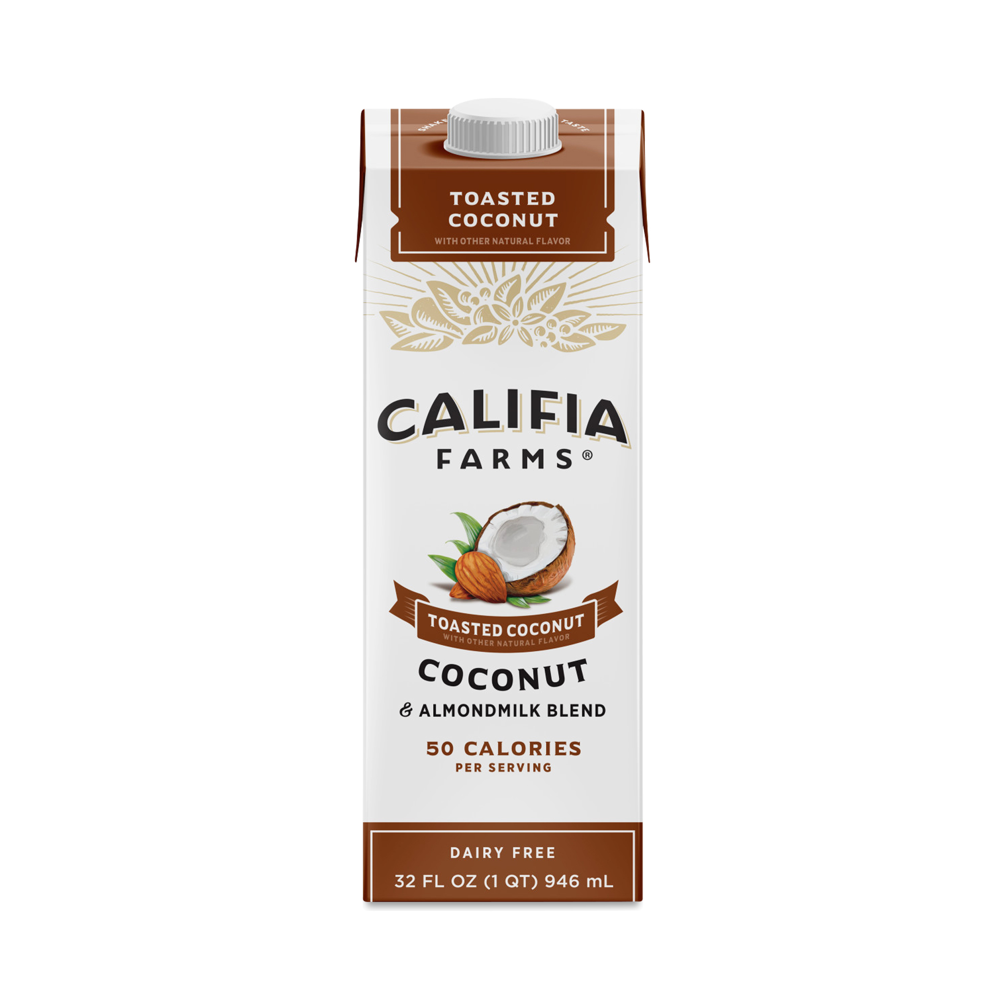 2-Pack Califia Farms Almond Milk, Toasted Coconut 32 fl oz carton
