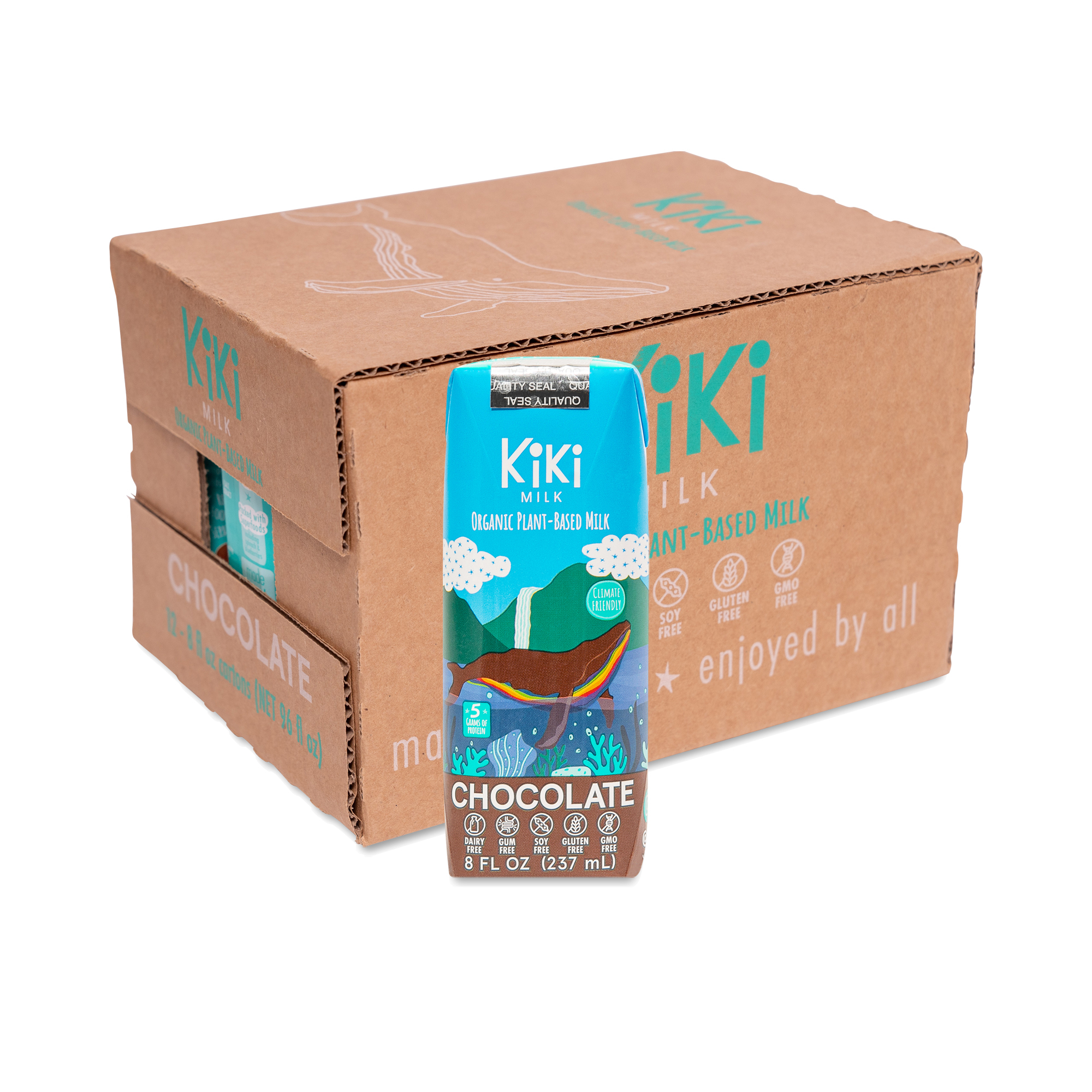 Kiki Milk Organic Plant-Based Milk, Chocolate 12 cartons